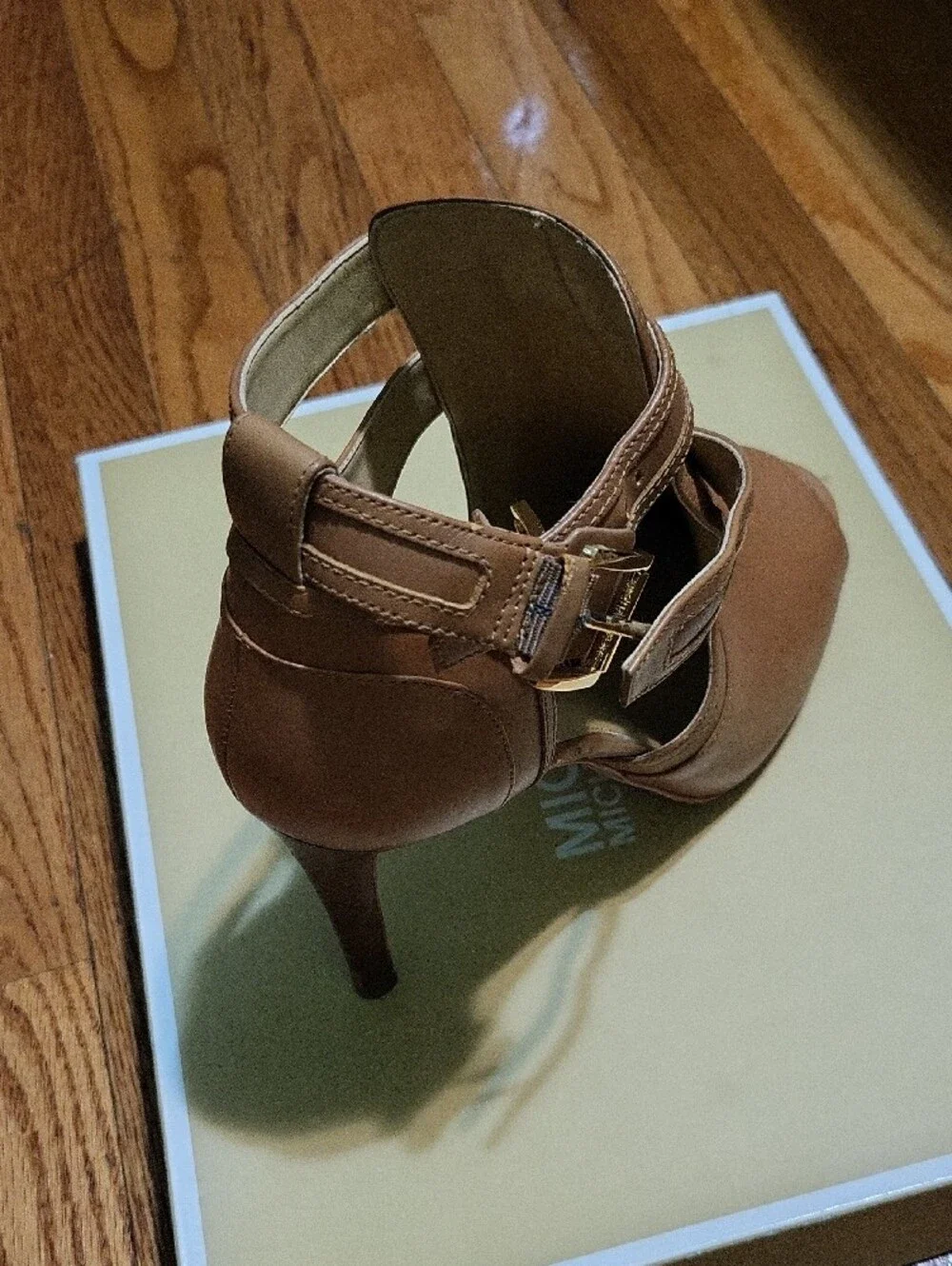 Michael Kors Cognac Leather Strappy Stiletto Heel